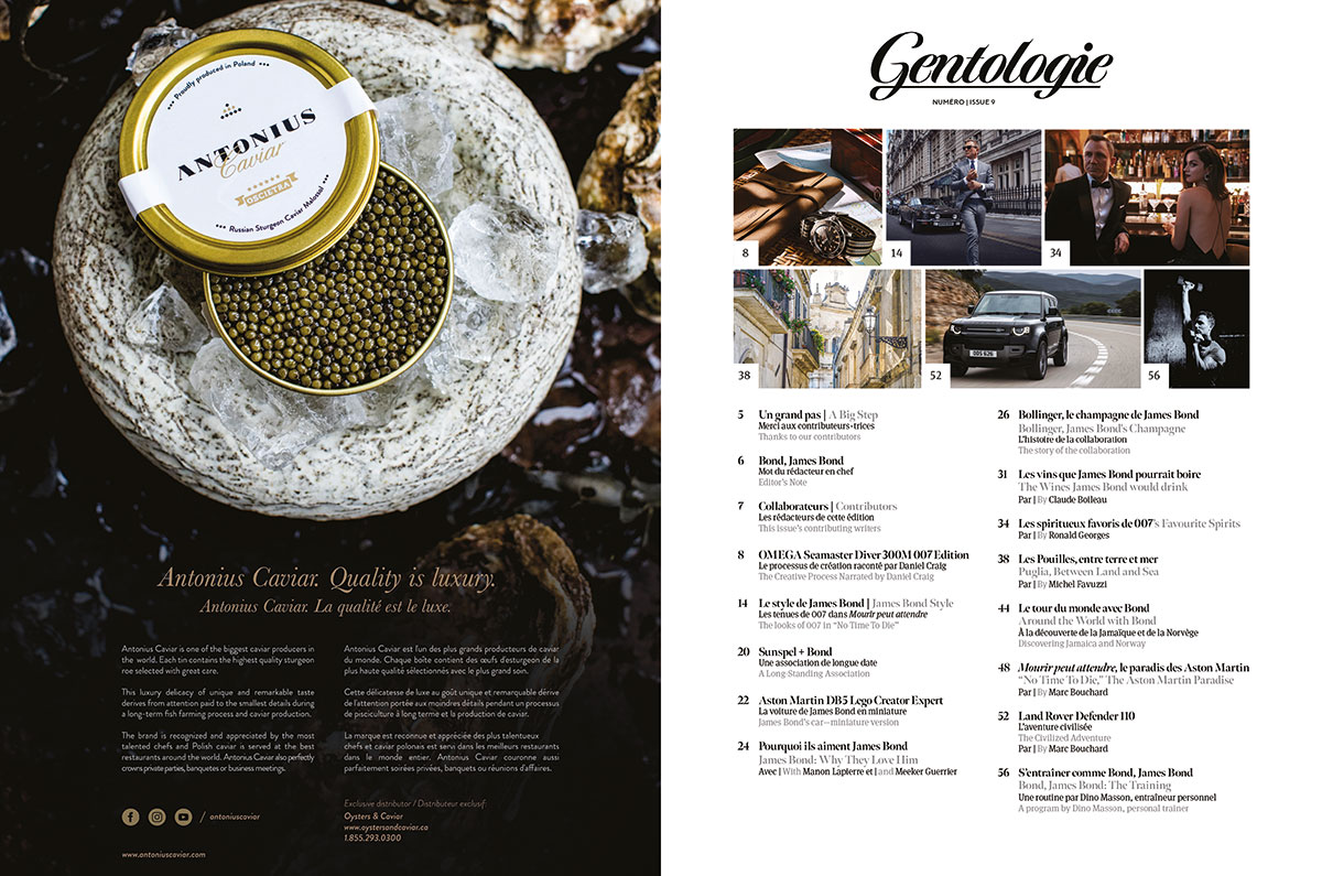 Projets---Magazine-Gentologie-No-9---Huîtres-et-Caviar---Antonius-Caviar---Sommaire